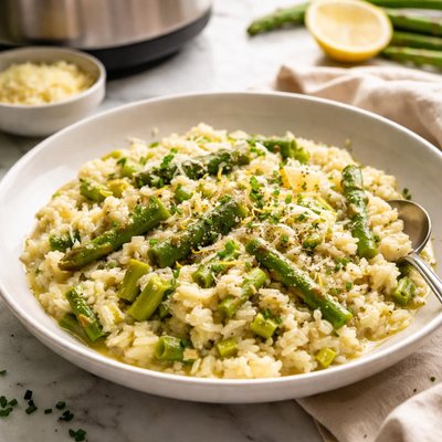 Image of Leek Asparagus Risotto in a Pressure Cooker