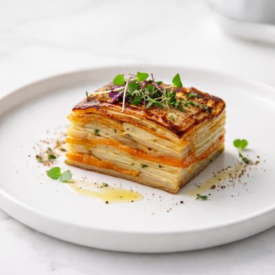 Image of Leek Potato Sweet Potato Torte