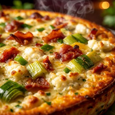 Image of Leek Prosciutto and Goat Cheese Frittata