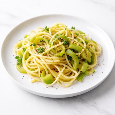 Image of Leeks and Spaghetti