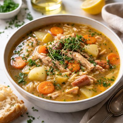 Image of Left Over Chicken Carcass Soup