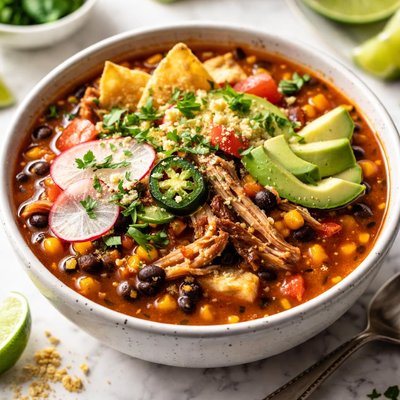 Image of Left Over Pork and Black Bean Taco Soup