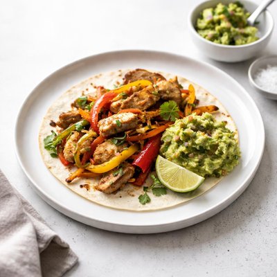 Image of Leftover Chicken or Beef Fajitas with Fresh Guacamole
