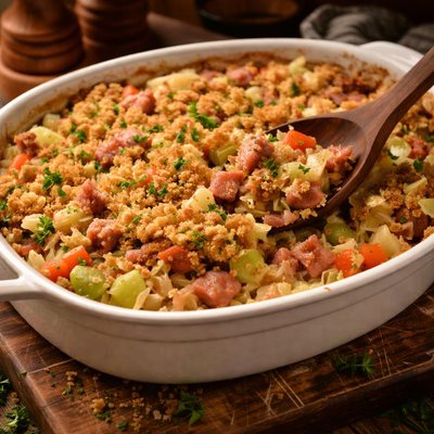 Image of Leftover Ham Cabbage Casserole