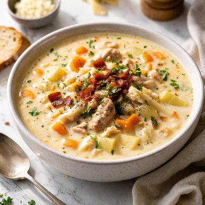 Image of Leftover Turkey Cheese Creamy Soup
