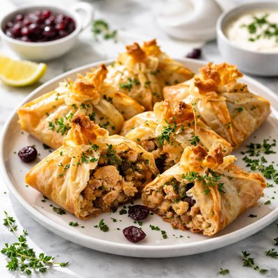 Image of Leftover Turkey Fixin Phyllo Packets