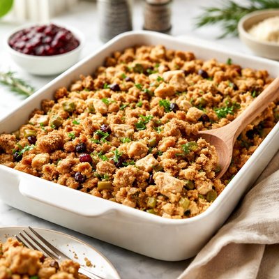 Image of Leftover Turkey Stuffing Casserole