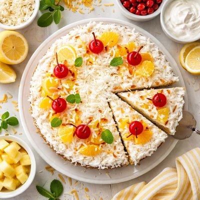 Image of Lemon Ambrosia Cake