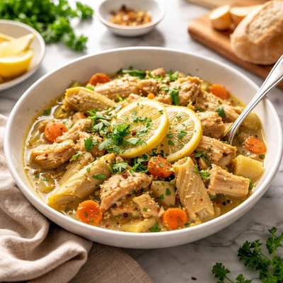 Image of Lemon and Artichoke Chicken Stew