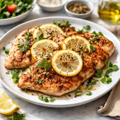 Image of Lemon and Oregano Rubbed Chicken Paillards
