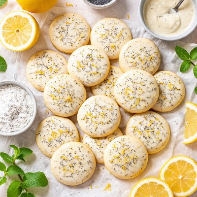 Image of Lemon and Poppy Seed Melt Away Cookies