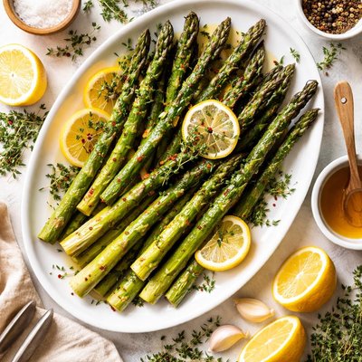 Image of Lemon and Thyme Grilled Asparagus