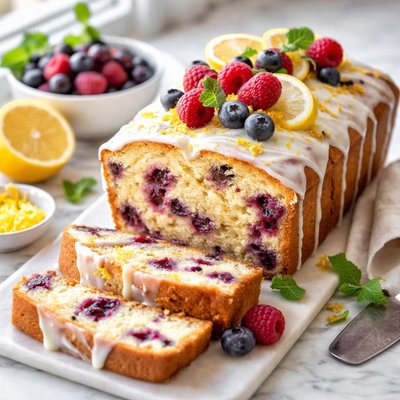 Image of Lemon Berry Sour Cream Cake