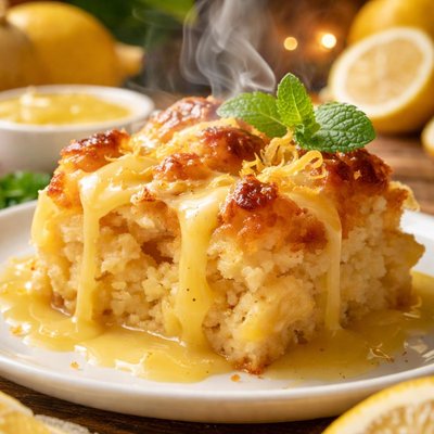 Image of Lemon Bread Pudding with Lemon Sauce