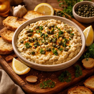 Image of Lemon Caper Garlic White Bean Dip