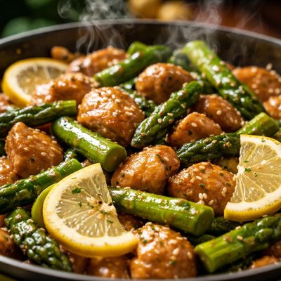 Image of Lemon Chicken and Asparagus Stir Fry