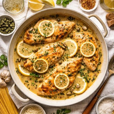 Image of Lemon Chicken in Savory Champagne Sauce