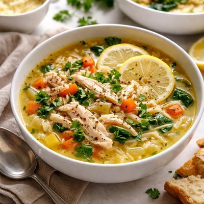 Image of Lemon Chicken Orzo Soup