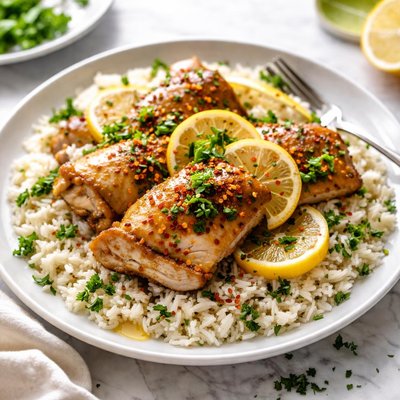 Image of Lemon Chicken Over Rice