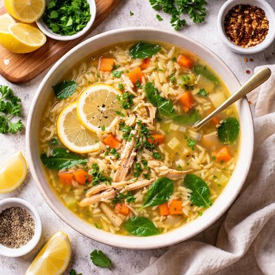 Image of Whole30 Lemon Chicken Soup