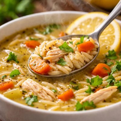 Image of Lemon Chicken Soup with Orzo