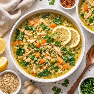 Image of Lemon Chicken Soup with Quinoa