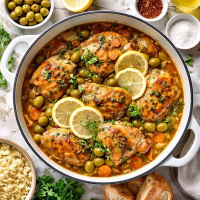 Image of Lemon Chicken Stew with Green Olives