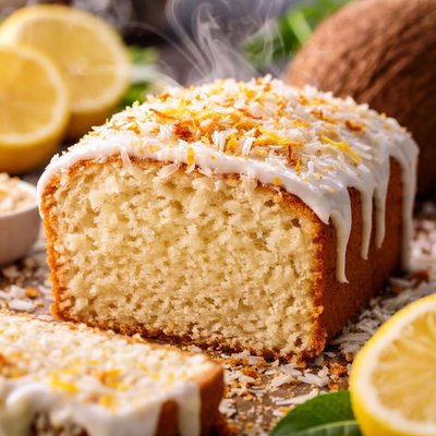 Image of Lemon Coconut Pound Cake Vegan
