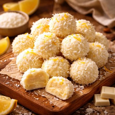 Image of Lemon Coconut White Chocolate Truffles