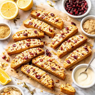Image of Lemon Cranberry Biscotti with a Hint of Cardamom