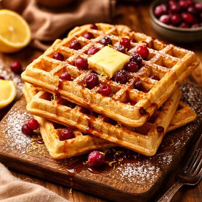 Image of Lemon Cranberry Waffles