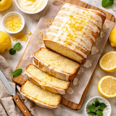 Image of Lemon Cream Loaf W Lemon Glaze