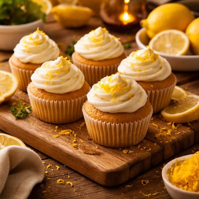 Image of Lemon Cupcakes with Cream Cheese Icing
