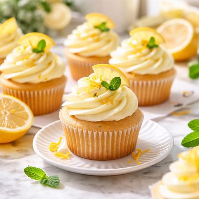 Image of Lemon Cupcakes with Lemon Buttercream Frosting