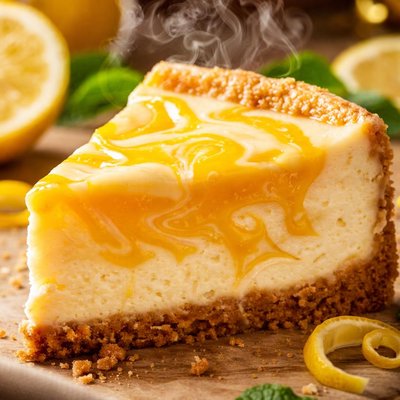 Image of Lemon Curd Marbled Cheesecake