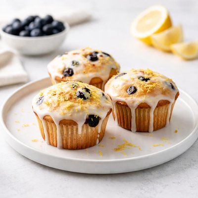 Image of Lemon Dipped Blueberry Muffins