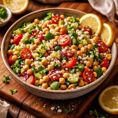 Image of Lemon Garbanzo Salad with Feta