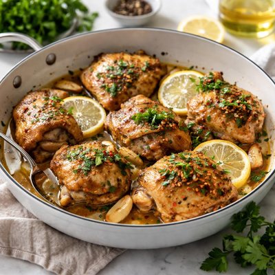 Image of Lemon Garlic Chicken Thighs