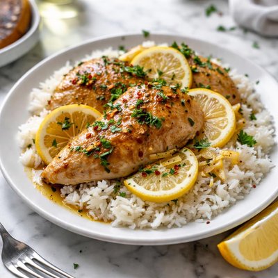 Image of Lemon Garlic Chicken with Rice