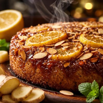 Image of Lemon Ginger Almond Upside Down Cake