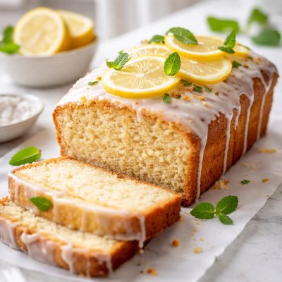 Image of Lemon Glazed Pound Cake Loaf Size