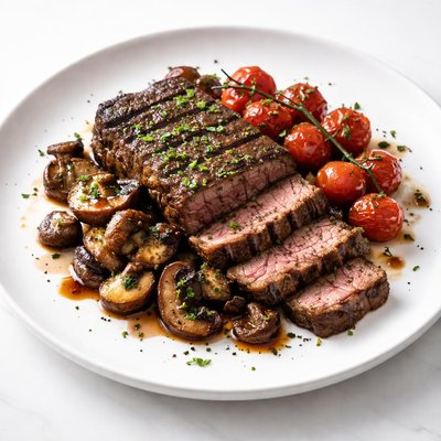 Image of Lemon Grilled Top Sirloin W Portabellas Cherry Tomatoes