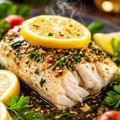 Image of Whole30 Lemon Herb Baked Cod