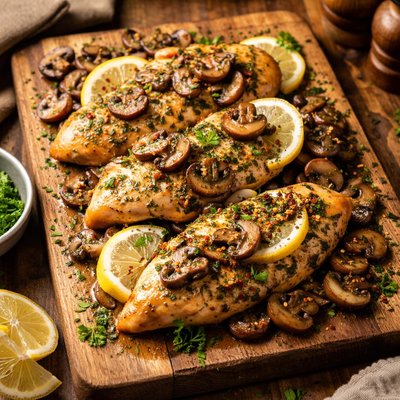 Image of Lemon Herb Chicken W Mushrooms Low Carb