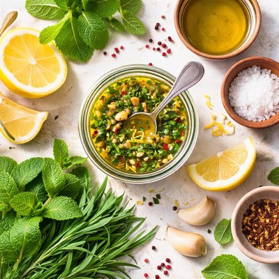 Image of Lemon Herb Dressing with Mint and Tarragon