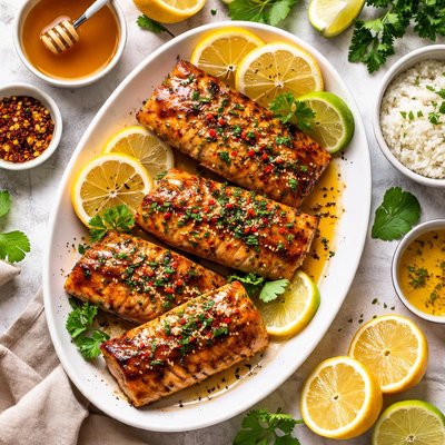 Image of Lemon Honey Marinated Mahi Mahi W Glaze