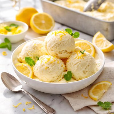 Image of Lemon Ice Cream No Ice Cream Maker Necessary