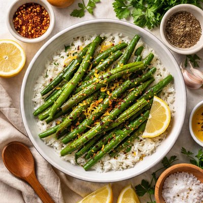 Image of Lemon Pepper Green Beans and Rice