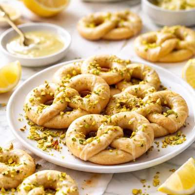 Image of Lemon Pistachio Pretzel Cookies