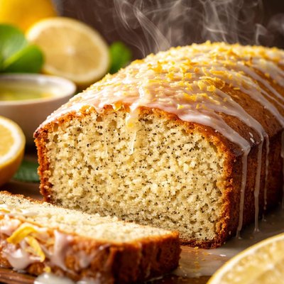 Image of Lemon Poppy Seed Loaf with Lemon Syrup
